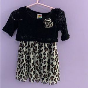 Girls Chiffon Dress with Sweater Overlay